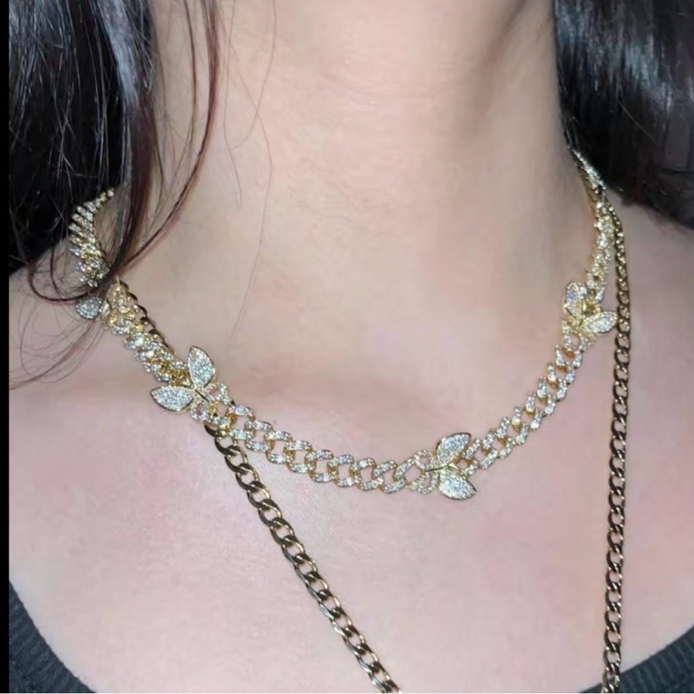 Gold Butterfly Necklace 16inch
